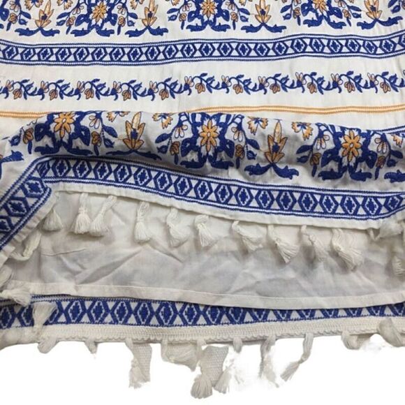 Skies Are Blue Dress Womens Small Floral Boho Embroidered Fringe Halter Summer - Picture 10 of 14